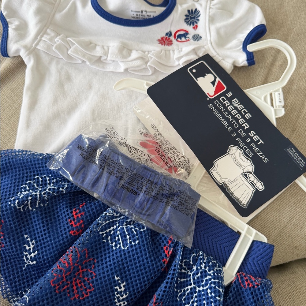 MLB Chicago cubs White and Blue Kids' 3-Piece Set